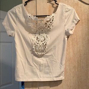 Forever 21 light pink front lace crop top!